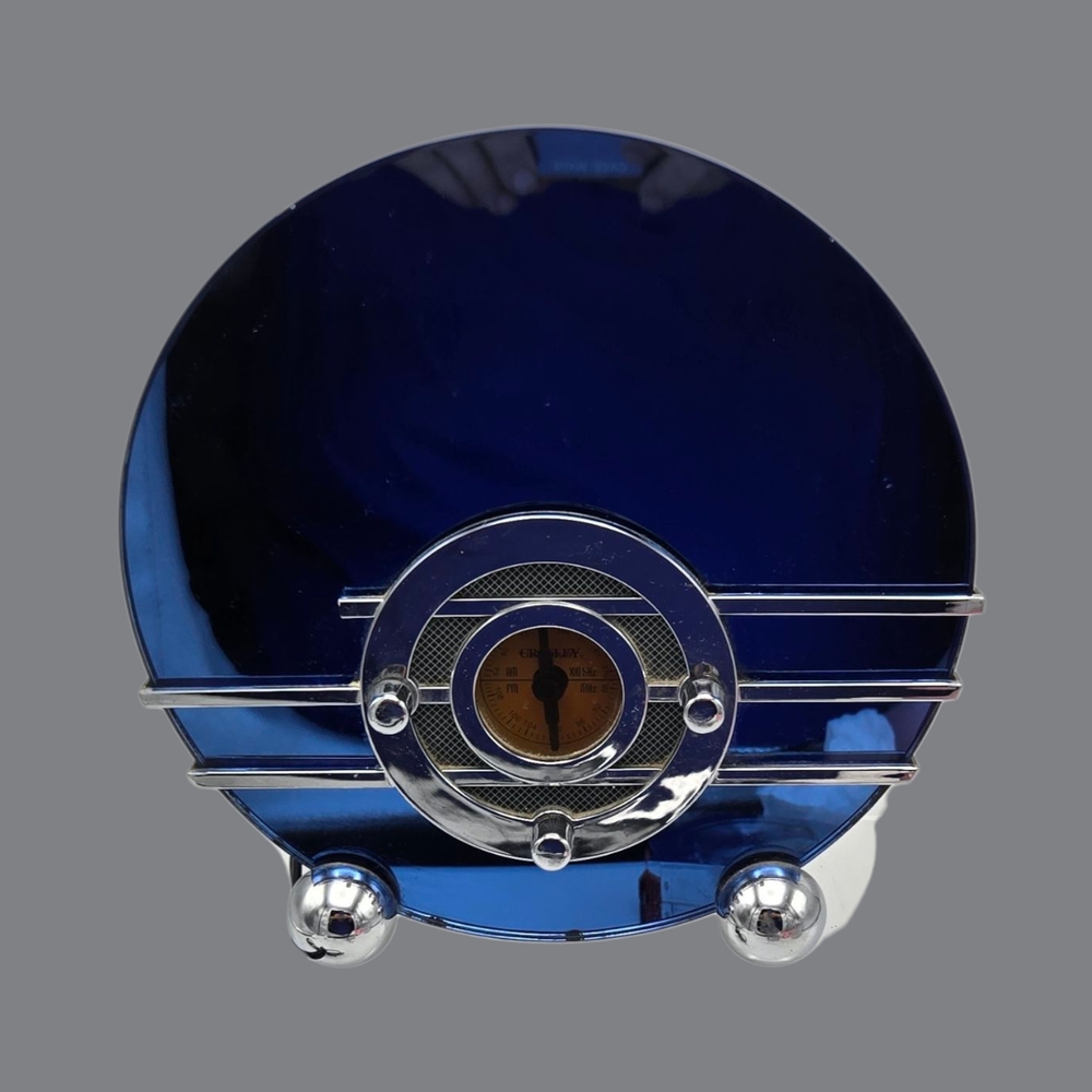 Vintage Crosley Model CR 81 Radio Retro Look Art Deco Look Bluebird Replica